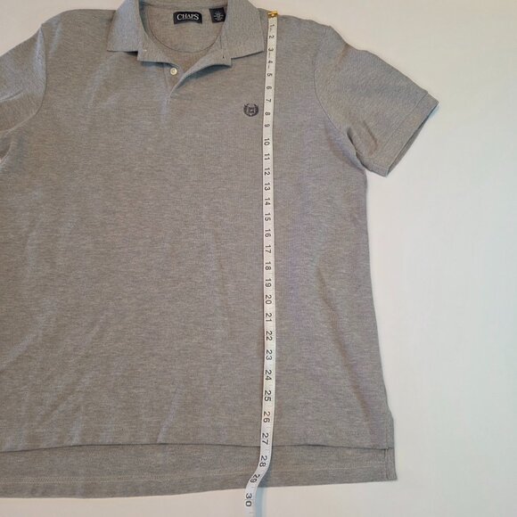 CHAPS Men’s Classic Heather Grey 100% Cotton Polo Shirt, Size L - Picture 3 of 6